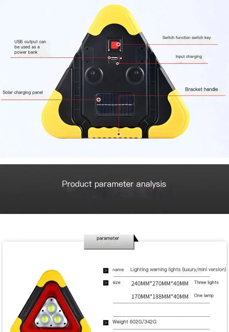 LED Triangular Warning Light Bright Supplies