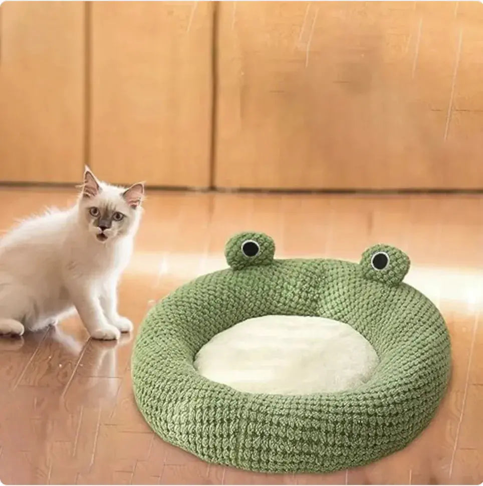 Cartoon Frog-Shaped Pet Bed Bright Supplies