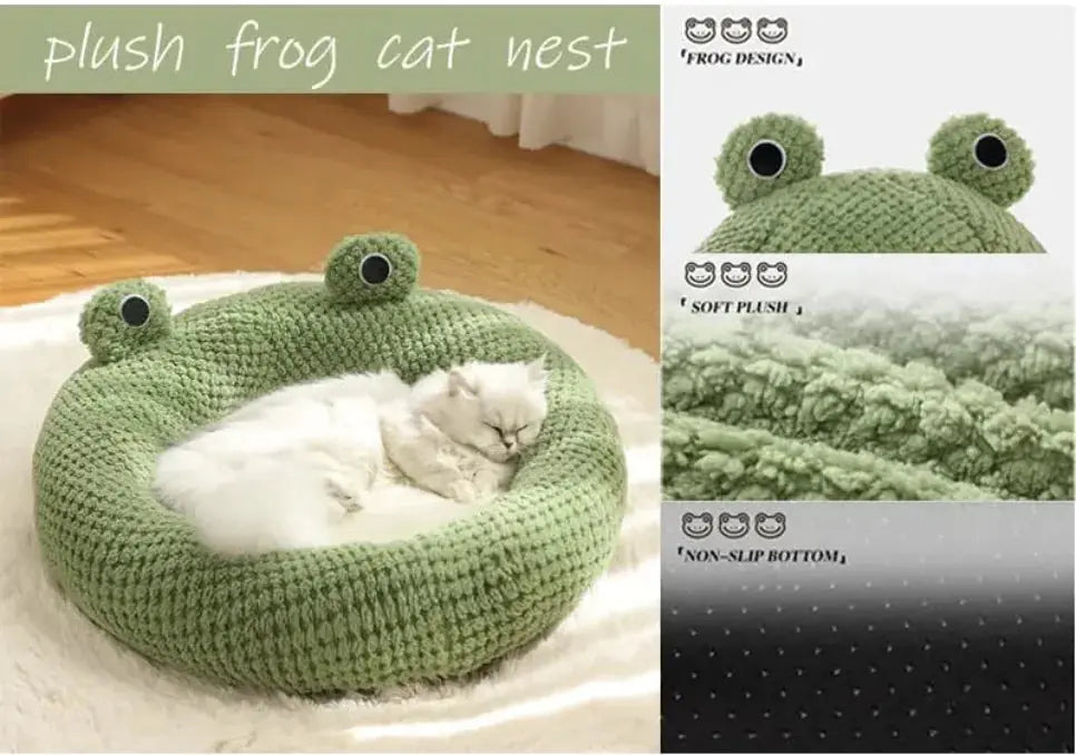 Cartoon Frog-Shaped Pet Bed Bright Supplies