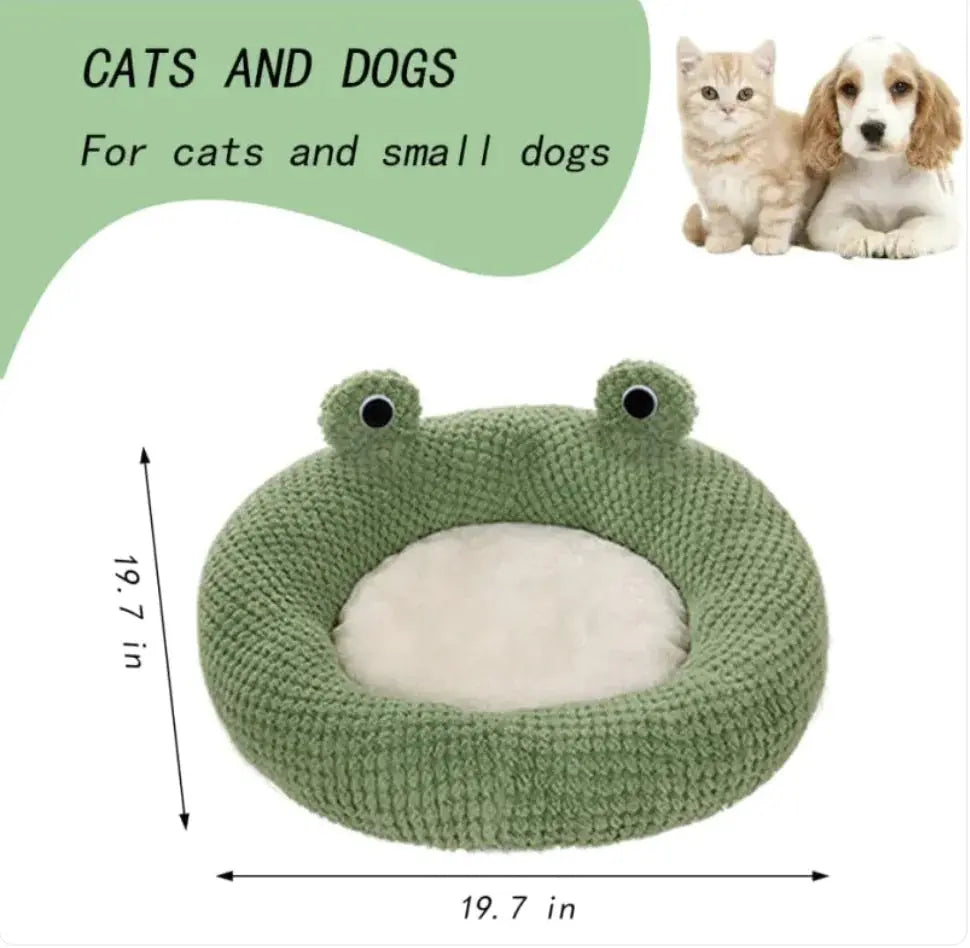 Cartoon Frog-Shaped Pet Bed Bright Supplies